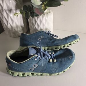 On Running Blue and Green Sneakers